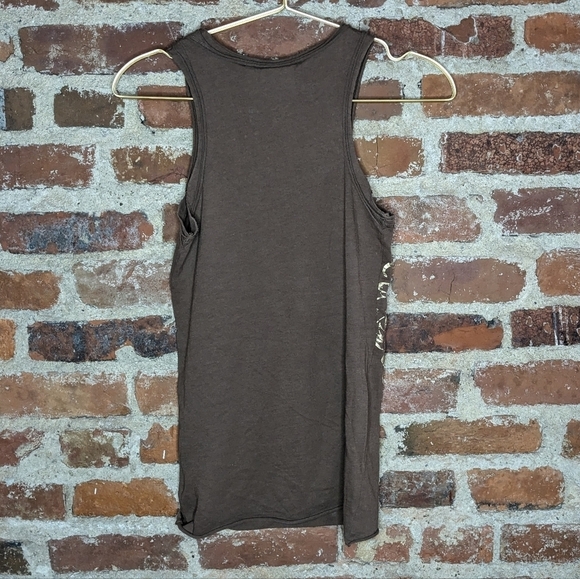 Royal Plush‎ Small Brown Tank Top w/ Gold Graphic - Picture 4 of 7